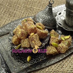 Çifte Kavrulmuş Antep Fıstıklı Susam Kaplı Lokum