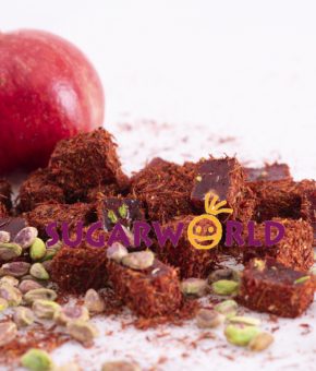 Naturel Nar Aromalı içi Antep Fıstıklı Dışı Safran Kaplı Lokum