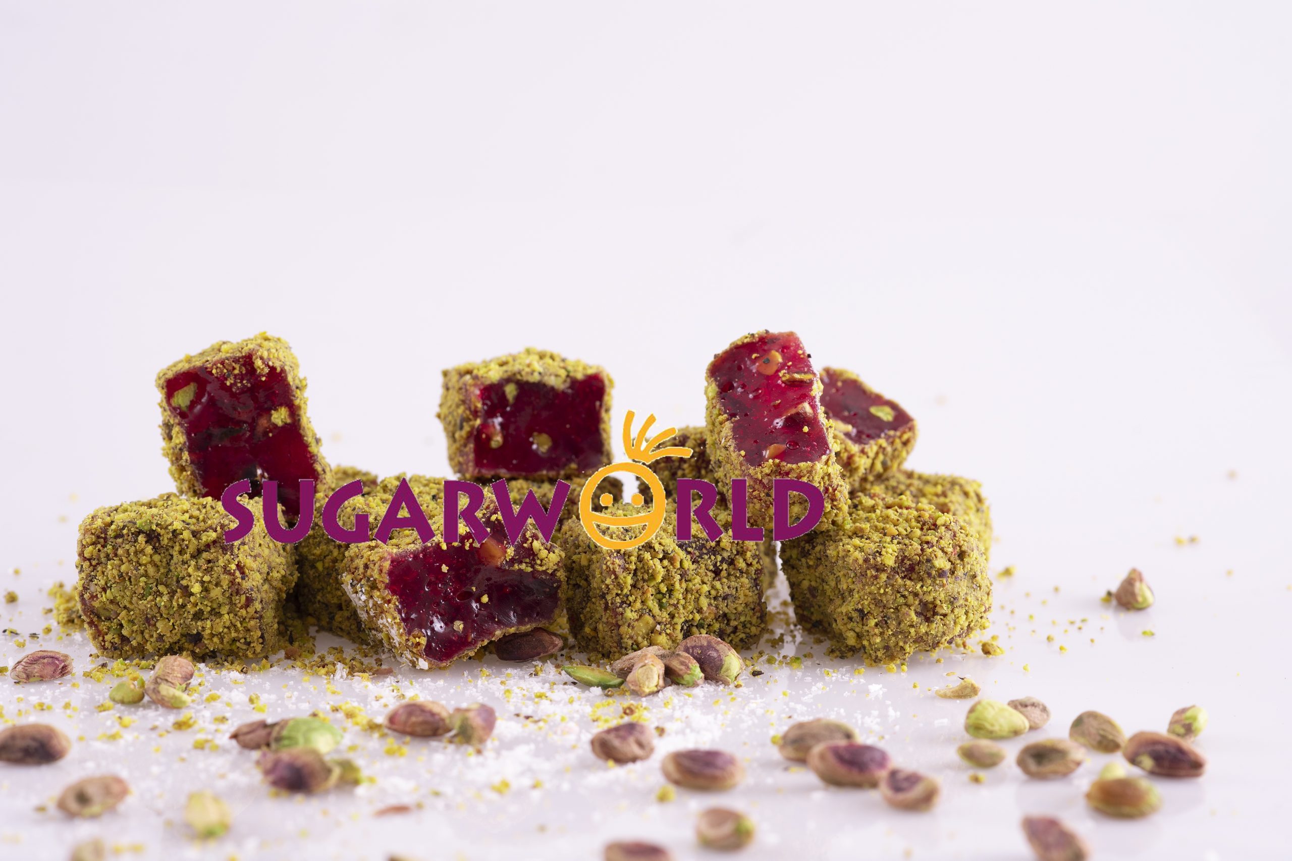Naturel Nar Aromalı içi Antep Fıstıklı Dışı Toz Antep Fıstık Kaplı Lokum 1 Naturel Nar Aromalı içi Antep Fıstıklı Dışı Toz Antep Fıstık Kaplı Lokum