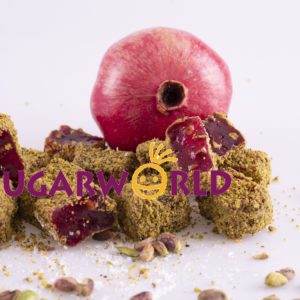 Naturel Nar Aromalı içi Antep Fıstıklı Dışı Toz Antep Fıstık Kaplı Lokum